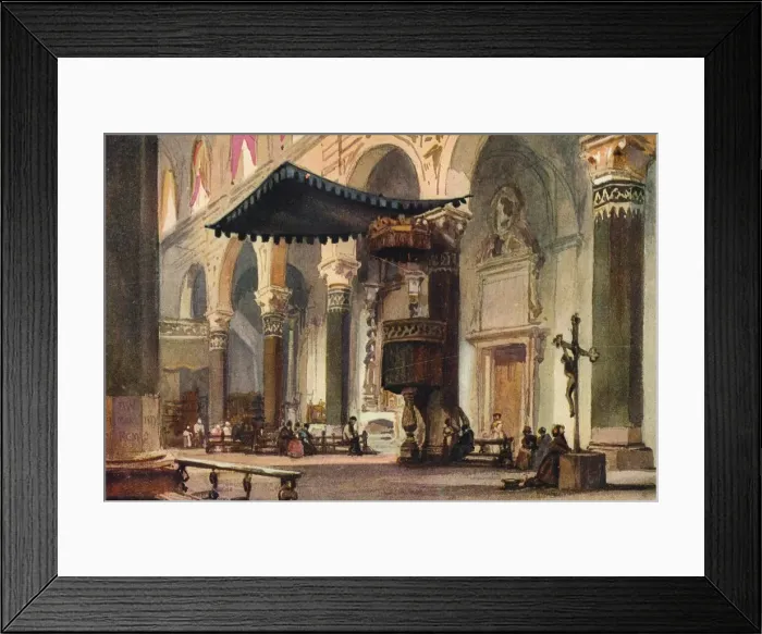 Framed Print : Interior of Cathedral, San Remo, c1870. Artist: Alfred Waterhouse Framed Print : Interior of Cathedral, San Remo, c1870. Artist: Alfred Waterhouse