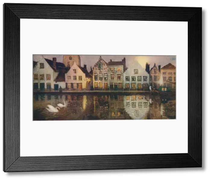 Framed Print : Old Embankment at Bruges, c1890 Artist: Victor Olivier Gilsoul