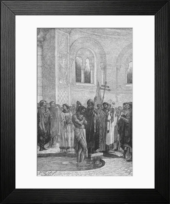 Framed Print : Baptism of Rollo the Pirate Chief, 1909 Framed Print : Baptism of Rollo the Pirate Chief, 1909