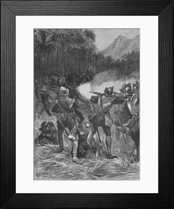 Framed Print : Vasco Nunez De Balboa fighting his way to the Cordilleras, c1513 (1908) Framed Print : Vasco Nunez De Balboa fighting his way to the Cordilleras, c1513 (1908)