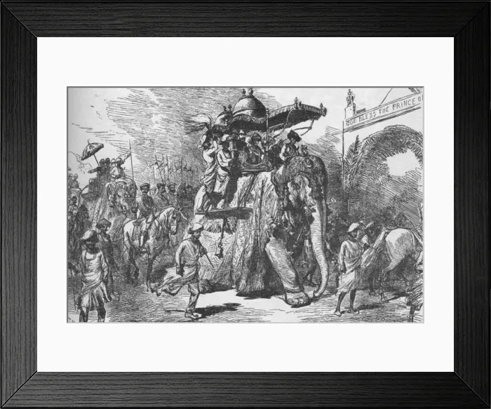 Framed Print : Entry of the Prince of Wales into Baroda, India, on 9 November 1875 (1908) Framed Print : Entry of the Prince of Wales into Baroda, India, on 9 November 1875 (1908)