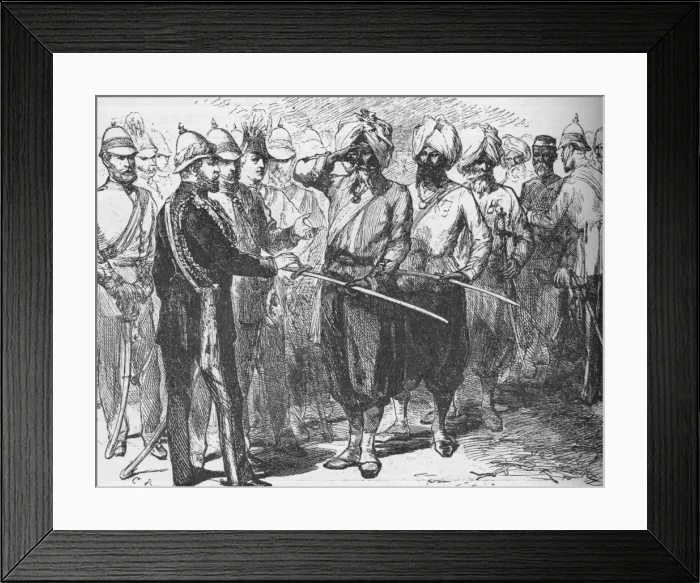 Framed Print : Reception for the survivors of the defence of Lucknow, India, January 1876 (1908) Framed Print : Reception for the survivors of the defence of Lucknow, India, January 1876 (1908)