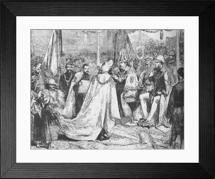 Framed Print : The Prince of Wales presiding at a Grand Chapter of the Star of India at Calcutta, 1875 (1908) Framed Print : The Prince of Wales presiding at a Grand Chapter of the Star of India at Calcutta, 1875 (1908)