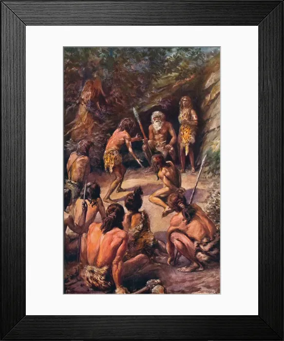 Framed Print : Primitive justice: an appeal to the head of the tribe, 1907 Framed Print : Primitive justice: an appeal to the head of the tribe, 1907