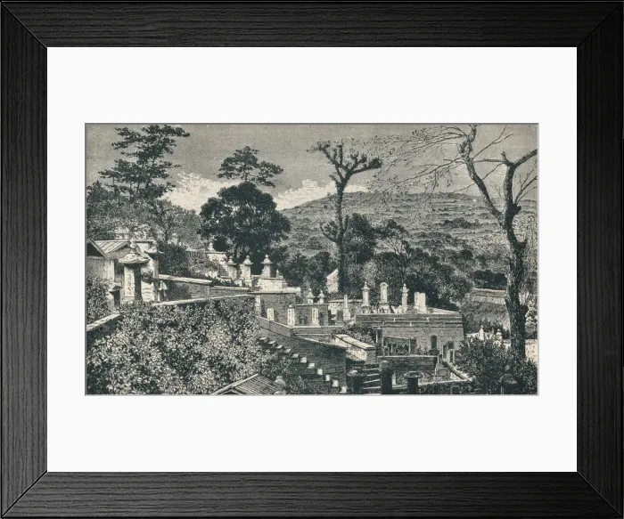 Framed Print : The Cemetery Hill at Nagasaki, Japan, before the modern expansion of the town, 1907 Framed Print : The Cemetery Hill at Nagasaki, Japan, before the modern expansion of the town, 1907