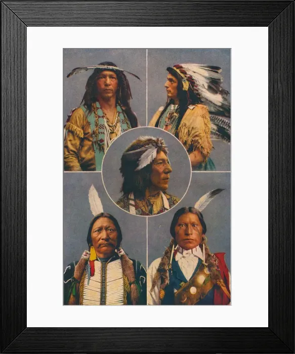 Framed Print : Indian types of North America, 1909 Framed Print : Indian types of North America, 1909