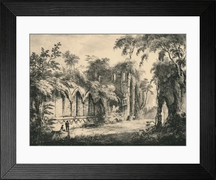 Framed Print : Fountains Abbey, Yorkshire, 1823 Framed Print : Fountains Abbey, Yorkshire, 1823