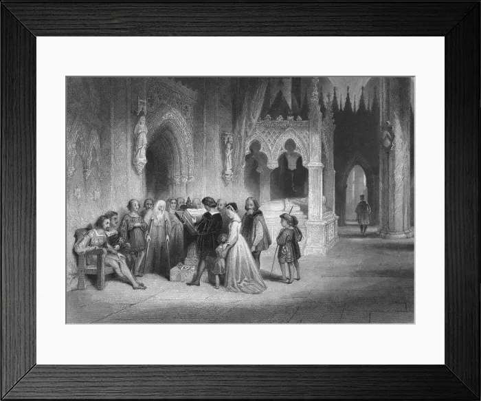 Framed Print : The first reading of the English Bible, 1845. Artist: Albert Henry Payne Framed Print : The first reading of the English Bible, 1845. Artist: Albert Henry Payne