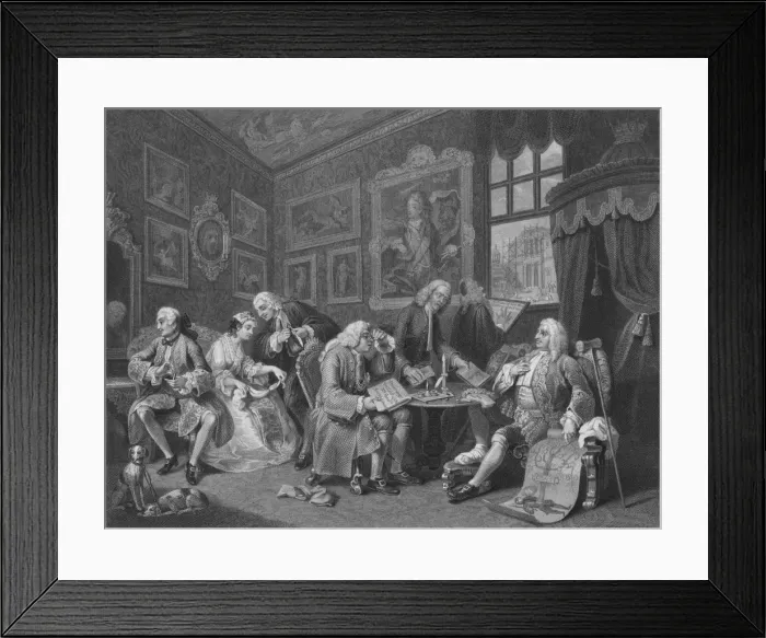 Framed Print : Marriage A La Mode - The Contract, c19th century. Artist: J Garner Framed Print : Marriage A La Mode - The Contract, c19th century. Artist: J Garner