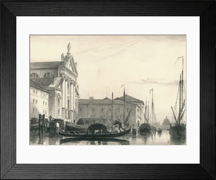 Framed Print : San Giorgio Maggiore. Moonlight, 19th century. Artist: Charles George Lewis Framed Print : San Giorgio Maggiore. Moonlight, 19th century. Artist: Charles George Lewis