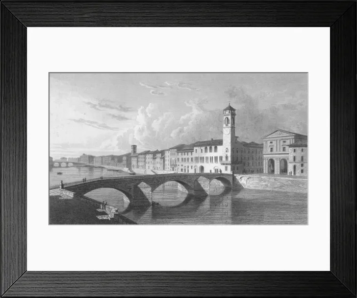 Framed Print : Pisa, 1818. Artist: Charles Theodosius Heath Framed Print : Pisa, 1818. Artist: Charles Theodosius Heath