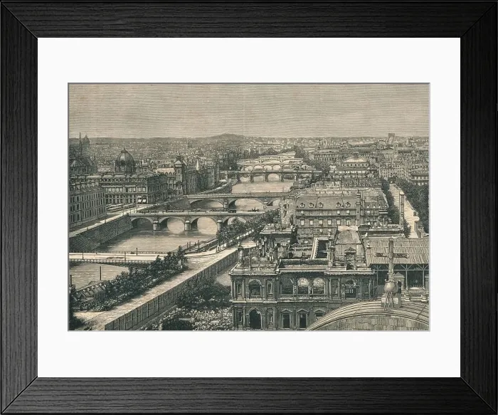 Framed Print : View of Paris, Showng The Seven Bridges, 1882 Framed Print : View of Paris, Showng The Seven Bridges, 1882