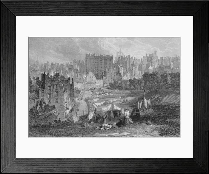 Framed Print : Edinburgh Old Town from Princes Street, 1841. Artist: Thomas Dobbie Framed Print : Edinburgh Old Town from Princes Street, 1841. Artist: Thomas Dobbie