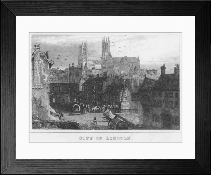 Framed Print : City of Lincoln, 1845. Artist: Thomas Dugdale Framed Print : City of Lincoln, 1845. Artist: Thomas Dugdale