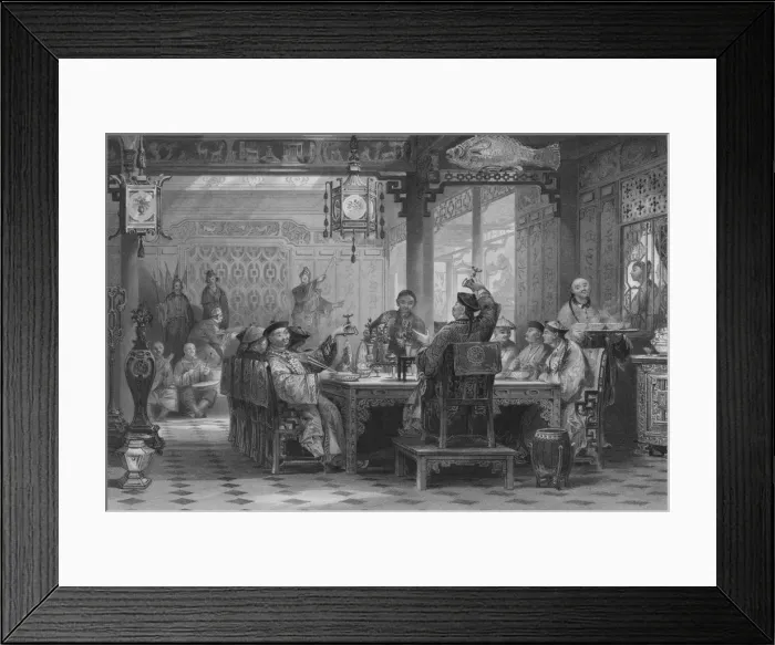 Framed Print : Dinner Party at a Mandarins House, 1843. Artist: G Paterson Framed Print : Dinner Party at a Mandarins House, 1843. Artist: G Paterson