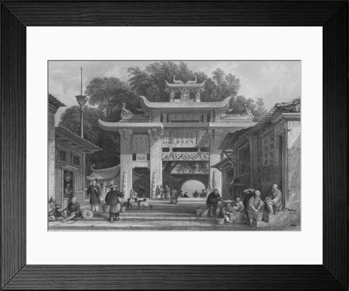 Framed Print : Entrance into the City of Amoy, 1843. Artist:s Fisher Framed Print : Entrance into the City of Amoy, 1843. Artist:s Fisher