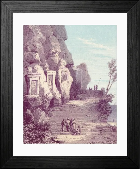 Framed Print : Assyrian Scuplture at the Nahr El Kelb or Dog River, c19th century Framed Print : Assyrian Scuplture at the Nahr El Kelb or Dog River, c19th century