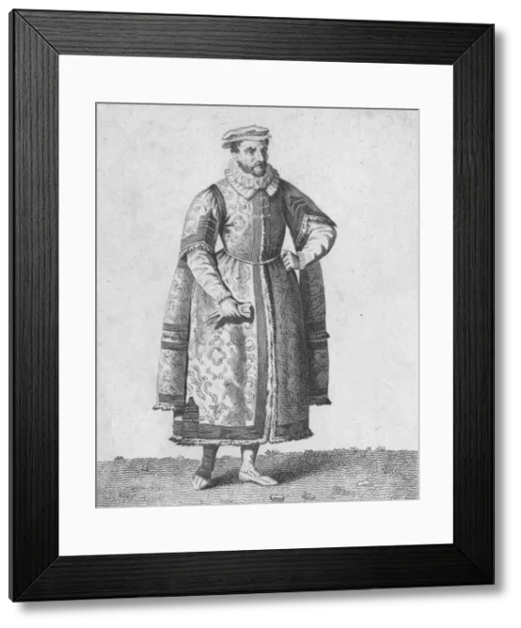 Framed Print : A Merchant - Dress of Eminent Citizens in 1640, 1807. Artist: Warren Framed Print : A Merchant - Dress of Eminent Citizens in 1640, 1807. Artist: Warren