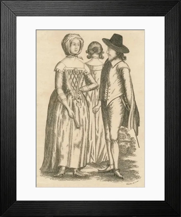 Framed Print : Dress Reign of Charles I, and Interregnum, 1810 Framed Print : Dress Reign of Charles I, and Interregnum, 1810