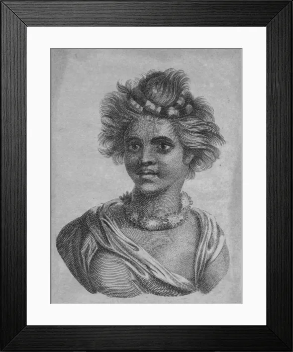 Framed Print : A Woman of the Sandwich Islands, c18th century Framed Print : A Woman of the Sandwich Islands, c18th century