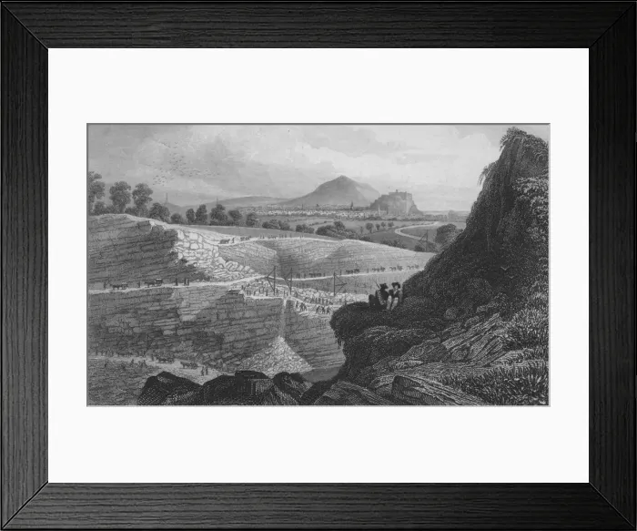 Framed Print : The Stone Quarries, Craigleith, near Edinburgh: From Which the New Town was Built, 1829. Artist: W Wallis Framed Print : The Stone Quarries, Craigleith, near Edinburgh: From Which the New Town was Built, 1829. Artist: W Wallis