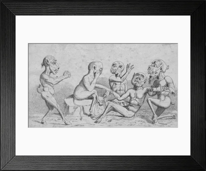 Framed Print : Devils at Home - Breathing a Vein, c19th century Framed Print : Devils at Home - Breathing a Vein, c19th century