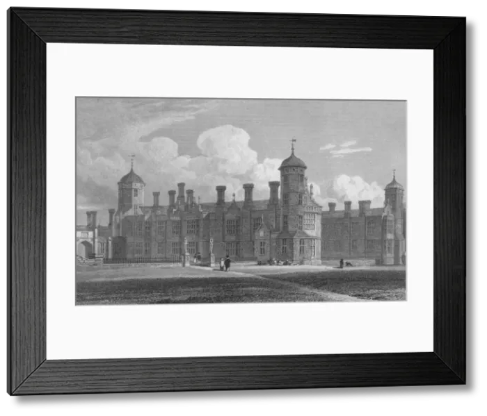 Framed Print : Cobham Hall, (North West View) Kent, 1823. Artist: W Wallis Framed Print : Cobham Hall, (North West View) Kent, 1823. Artist: W Wallis