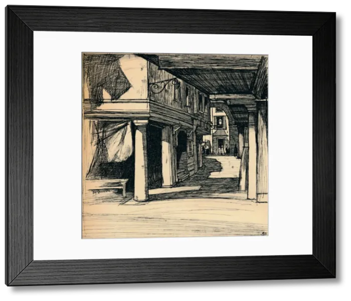 Framed Print : Venetian Street, 1900. Artist: David Young Cameron Framed Print : Venetian Street, 1900. Artist: David Young Cameron