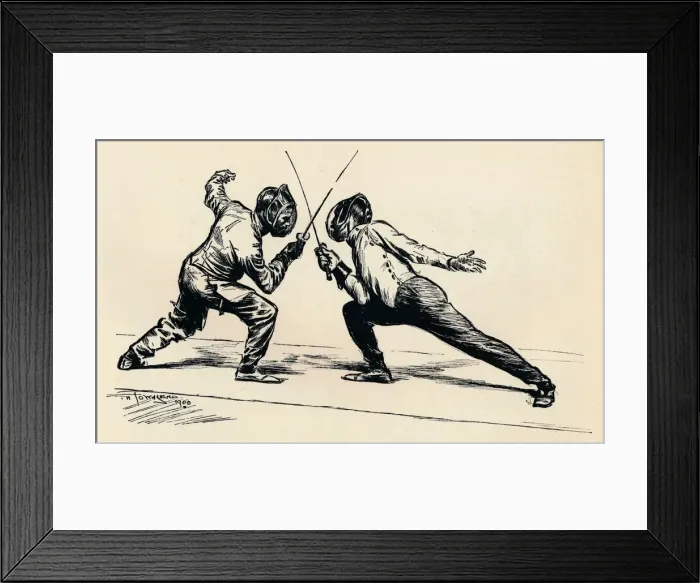Framed Print : Fencers, 1900. Artist: Frederick Henry Townsend Framed Print : Fencers, 1900. Artist: Frederick Henry Townsend