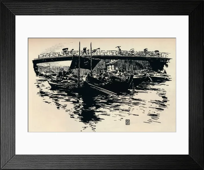 Framed Print : Osaka, Japan, c1900. Artist: Mortimer L Menpes Framed Print : Osaka, Japan, c1900. Artist: Mortimer L Menpes