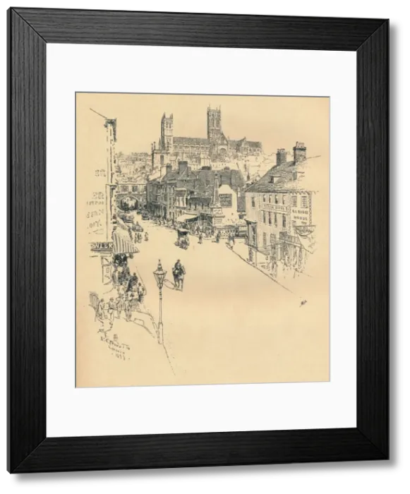 Framed Print : High Street, Lincoln, 1899. Artist: Ernest Clifford Peixotto Framed Print : High Street, Lincoln, 1899. Artist: Ernest Clifford Peixotto