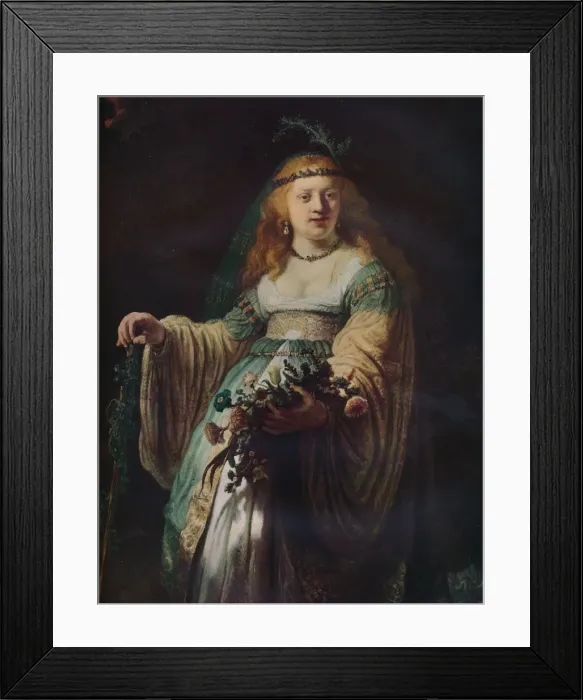 Framed Print : Saskia van Uylenburgh in Arcadian Costume, 1635. Artist: Rembrandt Harmensz van Rijn Framed Print : Saskia van Uylenburgh in Arcadian Costume, 1635. Artist: Rembrandt Harmensz van Rijn