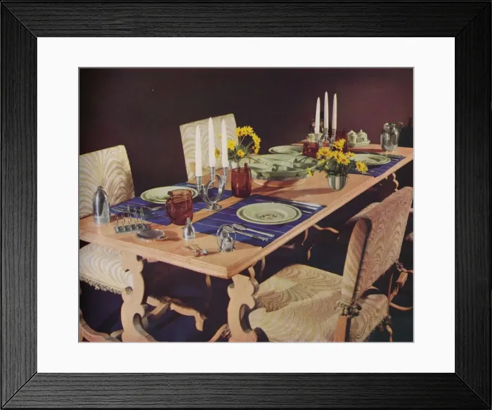 Framed Print : A dining table, c1939 Framed Print : A dining table, c1939