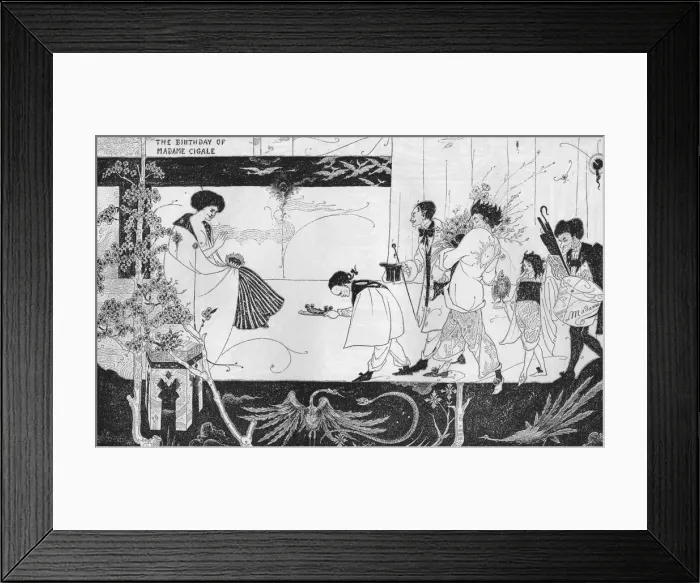 Framed Print : The Birthday of Madame Cigale, c1893. Artist: Aubrey Beardsley Framed Print : The Birthday of Madame Cigale, c1893. Artist: Aubrey Beardsley