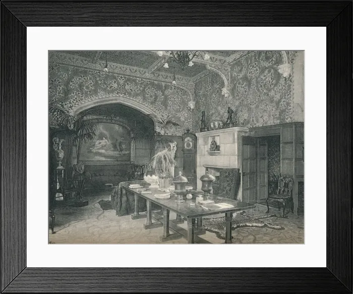 Framed Print : The Entrance Hall of Stanmore Hall, c1891 Framed Print : The Entrance Hall of Stanmore Hall, c1891