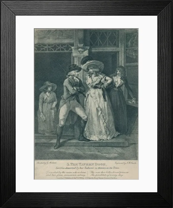 Framed Print : The Tavern Door: Laetitia Deserted By Her Seducer is Thrown on the Town, 1789. Artist: Otto Limited Framed Print : The Tavern Door: Laetitia Deserted By Her Seducer is Thrown on the Town, 1789. Artist: Otto Limited