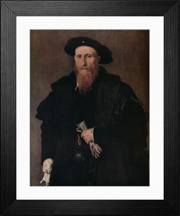 Framed Print : Portrait of a gentleman with gloves, c1543. Artist: Lorenzo Lotto Framed Print : Portrait of a gentleman with gloves, c1543. Artist: Lorenzo Lotto