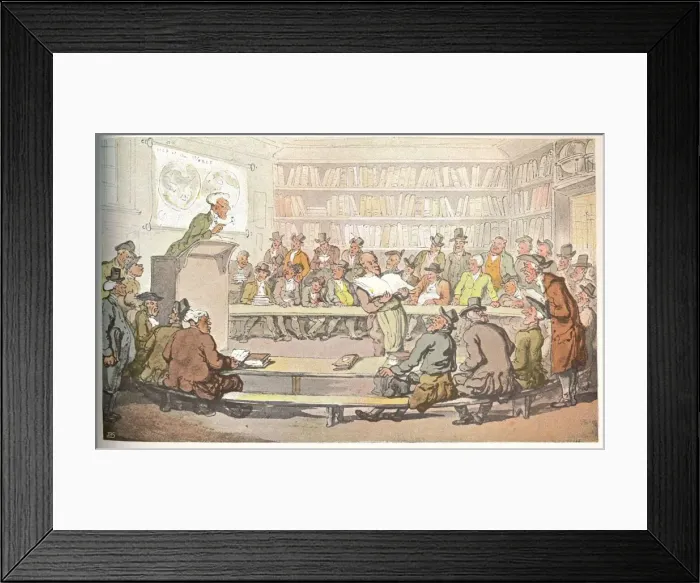 Framed Print : A Book Auction, c1810. Artists: Otto Limited, Thomas Rowlandson
