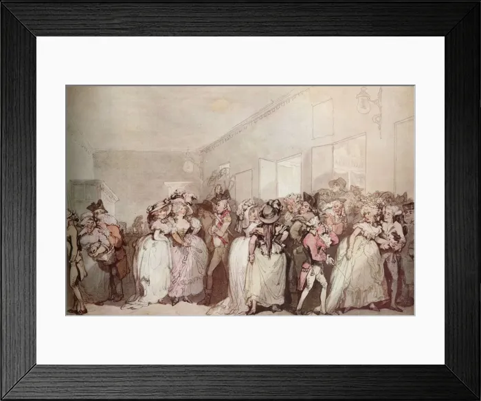 Framed Print : Box Lobby Loungers of 1785, c1785. Artists: Thomas Rowlandson, Otto Limited Framed Print : Box Lobby Loungers of 1785, c1785. Artists: Thomas Rowlandson, Otto Limited