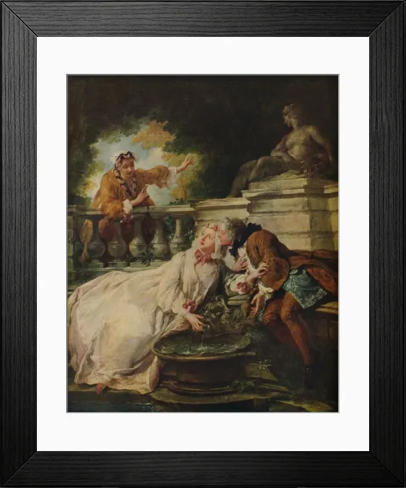 Framed Print : The Alarm, La Gouvernante Fidele, 1723. Artist: Jean Francois de Troy Framed Print : The Alarm, La Gouvernante Fidele, 1723. Artist: Jean Francois de Troy