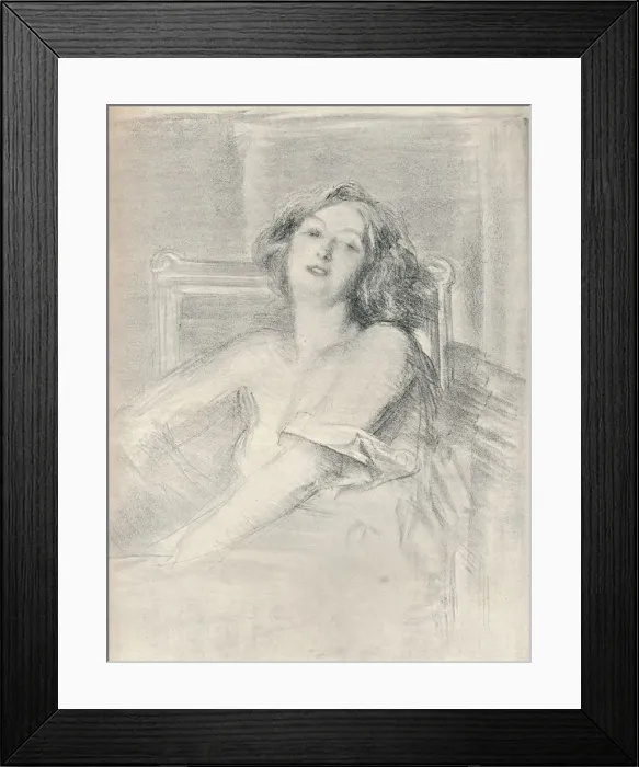 Framed Print : Lithograph portrait of a woman, c1905. Artist: Albert de Belleroche Framed Print : Lithograph portrait of a woman, c1905. Artist: Albert de Belleroche