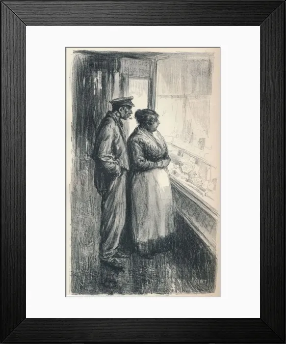 Framed Print : The Jewellers Window, 1913. Artist: Wilmot Lunt Framed Print : The Jewellers Window, 1913. Artist: Wilmot Lunt