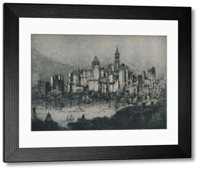 Framed Print : New York From Brooklyn, c1913. Artist: William Monk Framed Print : New York From Brooklyn, c1913. Artist: William Monk