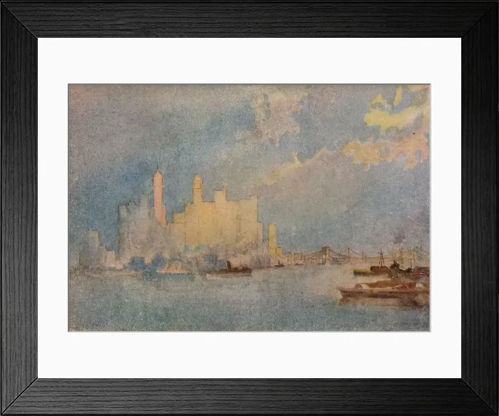 Framed Print : New York From The Sound, c1913. Artist: William Monk Framed Print : New York From The Sound, c1913. Artist: William Monk