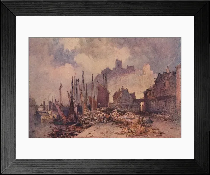 Framed Print : Fish Market on the Quay, Folkestone Harbour, c1885. Artist: William Callow Framed Print : Fish Market on the Quay, Folkestone Harbour, c1885. Artist: William Callow