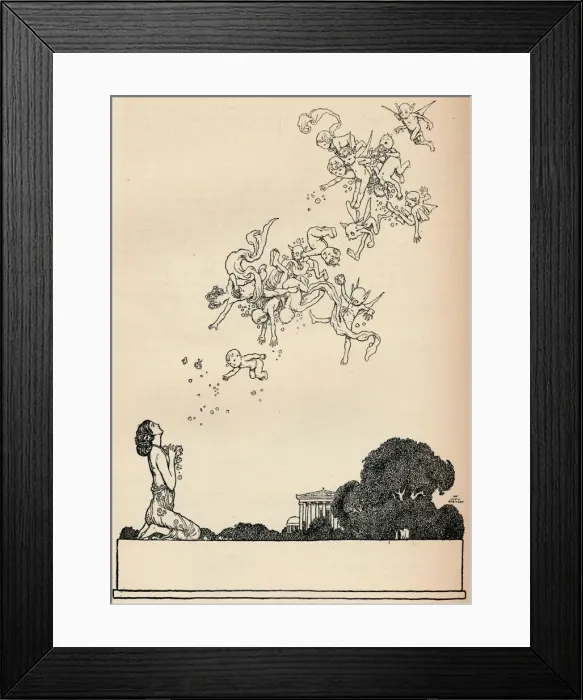 Framed Print : Half title to A Midsummer Nights Dream, 1914. Artist: W Heath Robinson Framed Print : Half title to A Midsummer Nights Dream, 1914. Artist: W Heath Robinson