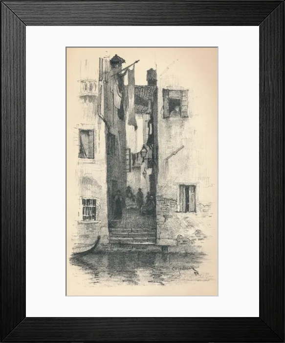 Framed Print : A Street in Venice, 1895. Artist: Charles Edward Holloway Framed Print : A Street in Venice, 1895. Artist: Charles Edward Holloway