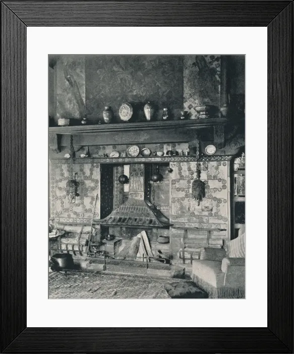 Framed Print : Fire-place in the library of Mr. Louis C. Tiffany, 1897 Framed Print : Fire-place in the library of Mr. Louis C. Tiffany, 1897