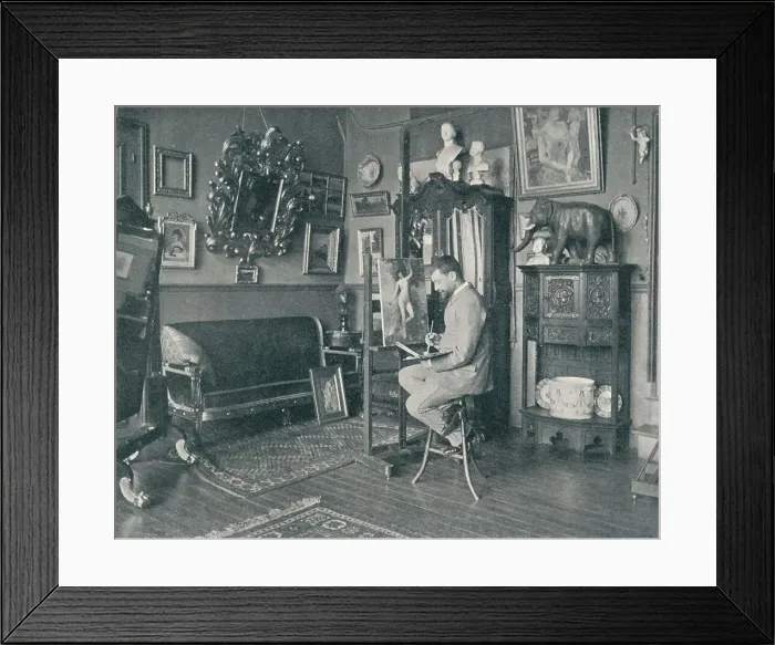 Framed Print : Henri Gervex in his Studio, c1897