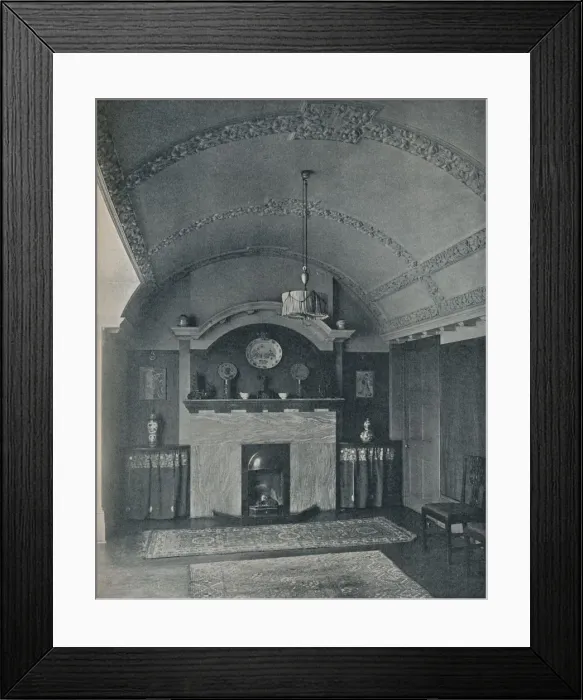 Framed Print : End of a Barrel-Ceilinged Dining Room, c1910 Framed Print : End of a Barrel-Ceilinged Dining Room, c1910